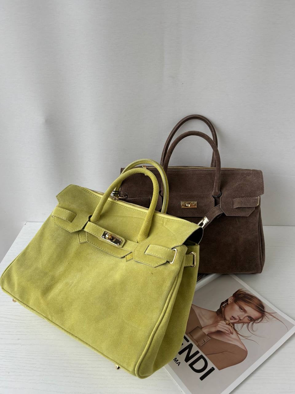 Borsa scamosciata