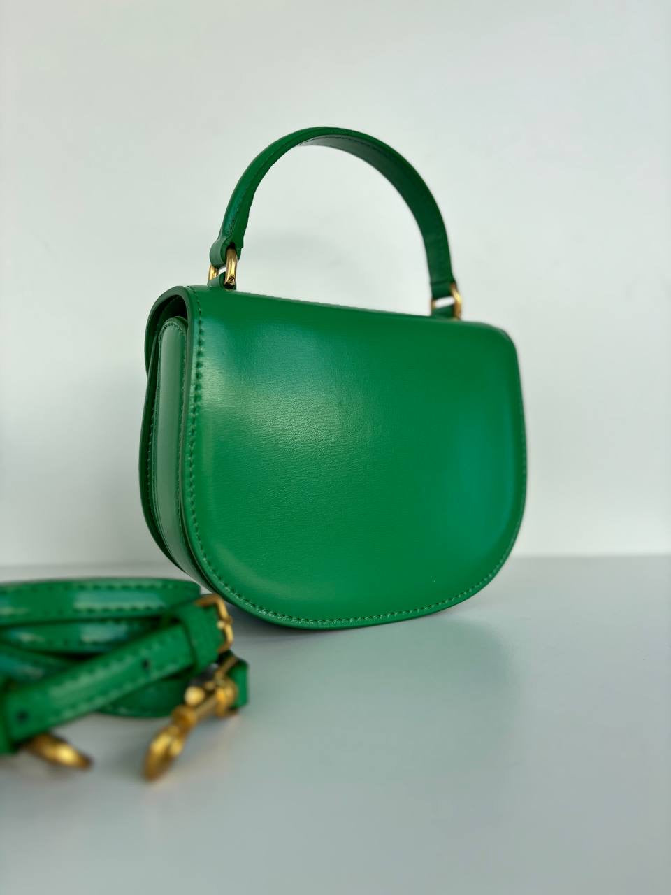 Borsetta verde pelle