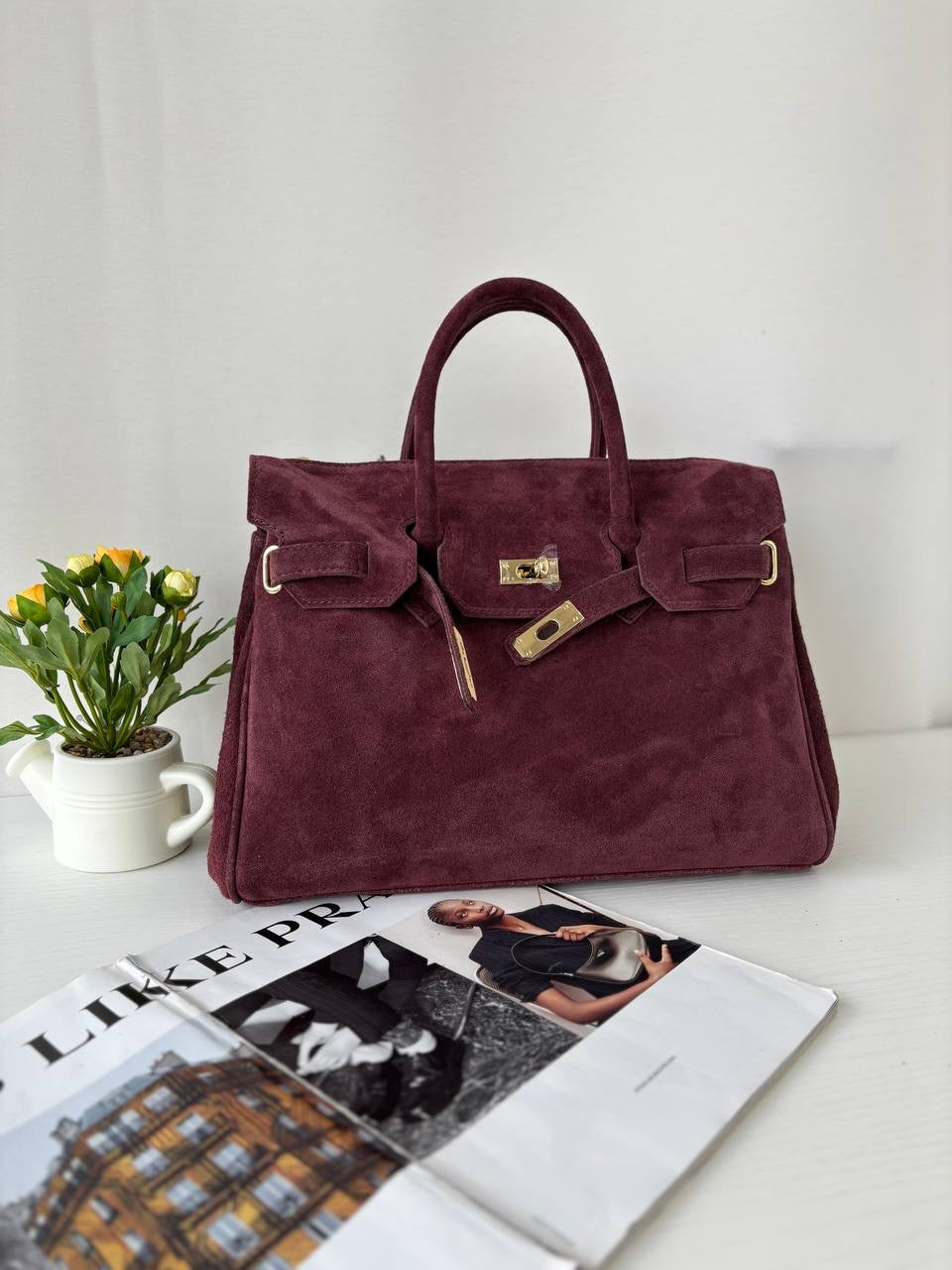 Borsa scamosciata