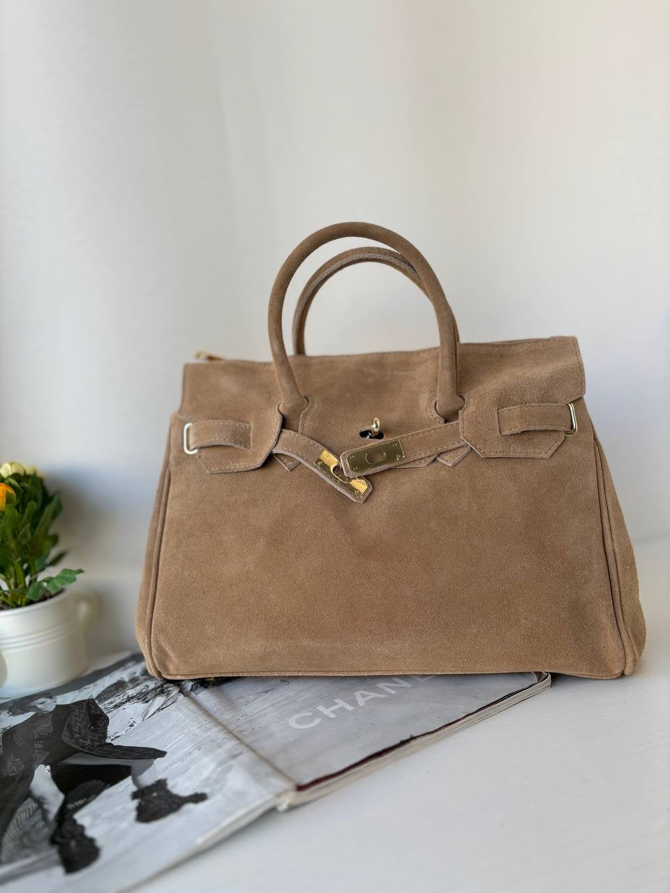 Borsa scamosciata