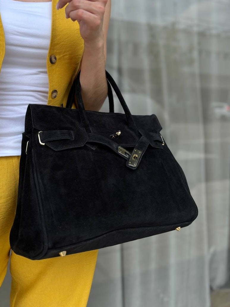 Borsa scamosciata