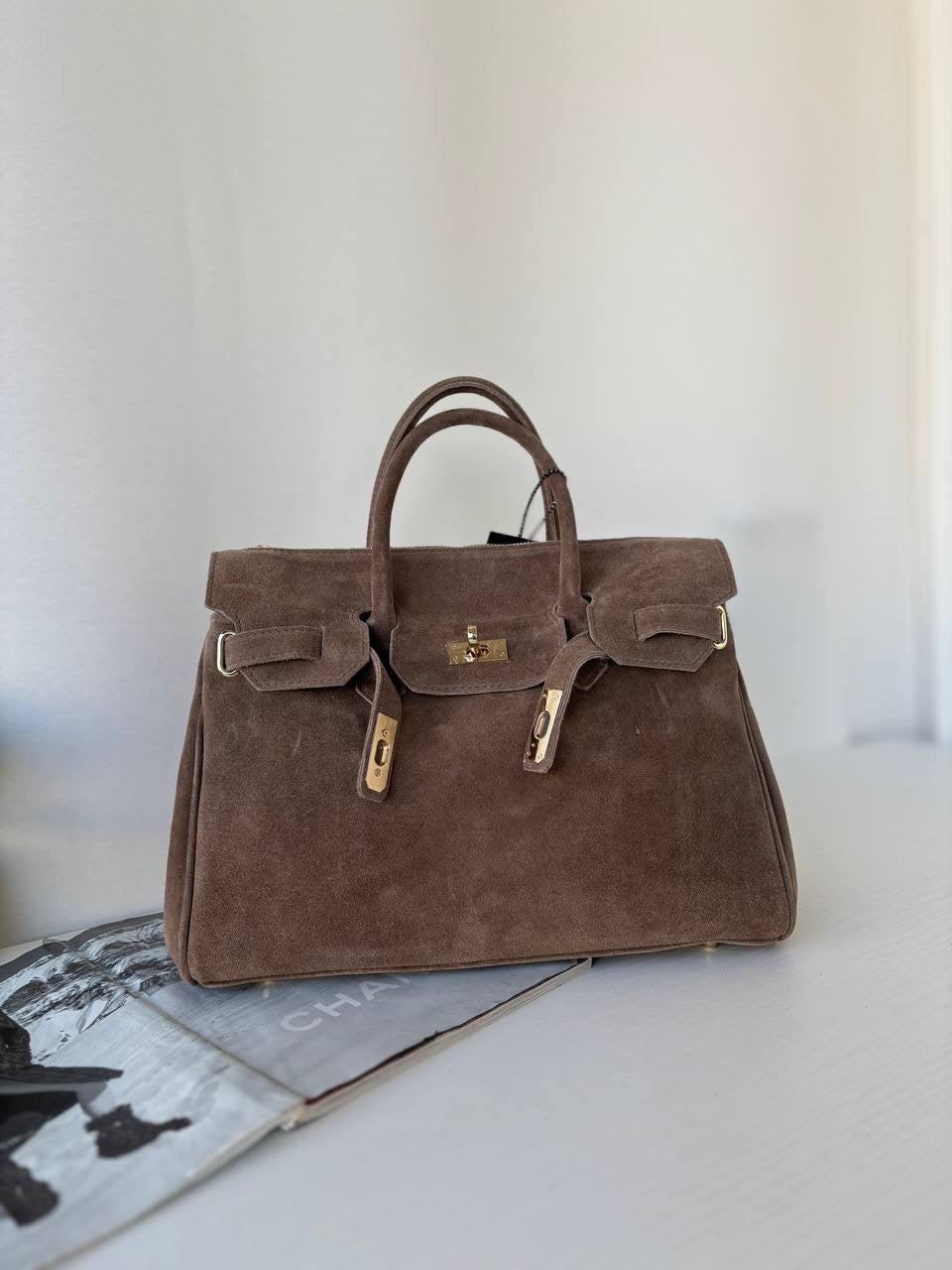 Borsa scamosciata