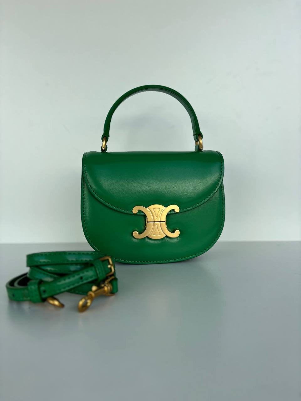 Borsetta verde pelle