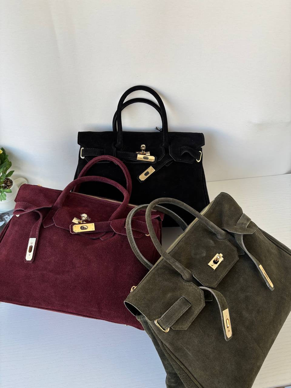 Borsa scamosciata