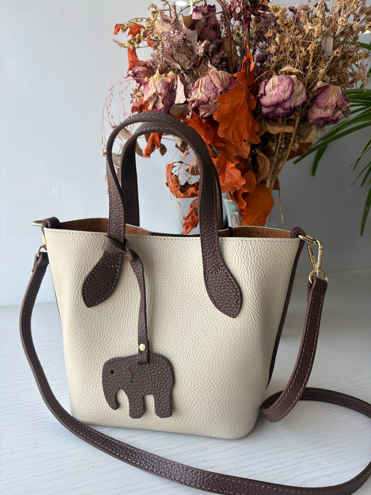 ELLY Mini Tote 20 con Pochette Removibile + Charm Elefantino