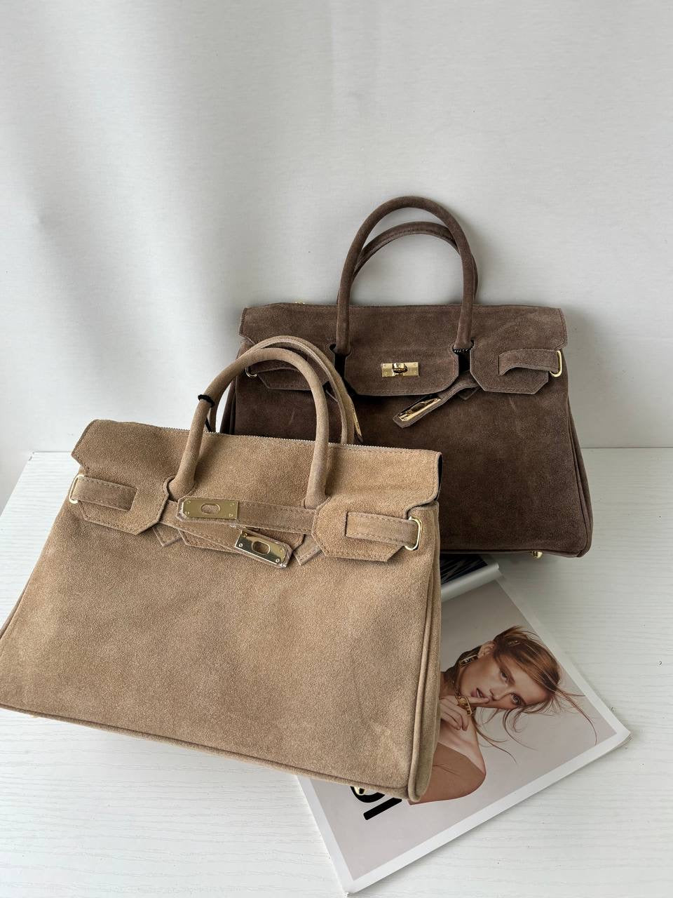 Borsa scamosciata