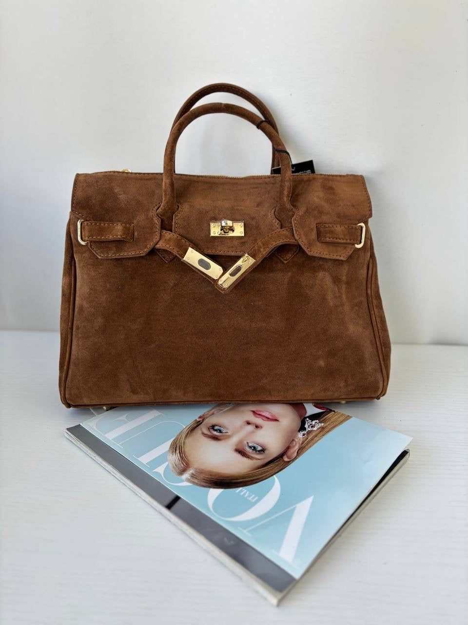 Borsa scamosciata