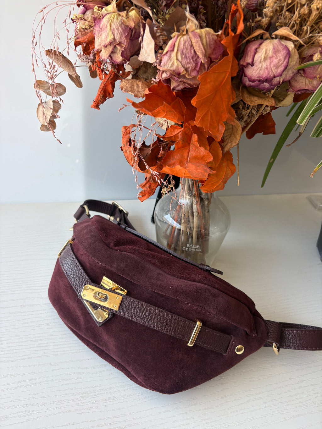 MIA MINI - Banana Bag Camoscio con Cinturino Oro