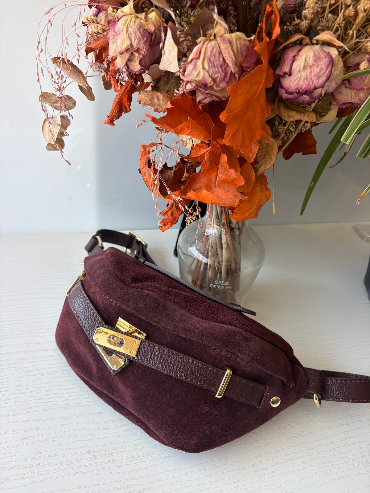 MIA MINI - Banana Bag Camoscio con Cinturino Oro